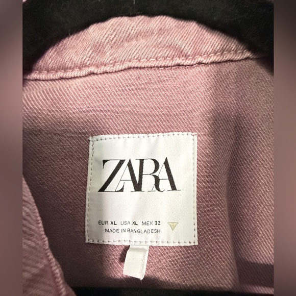 ZARA Women's Oversized Pink/Purple Denim Jacket - Picture 4 of 4